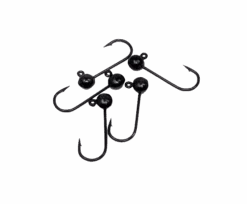 Hareline Black Nickel Round Lead Jighead Hook 5 Pack