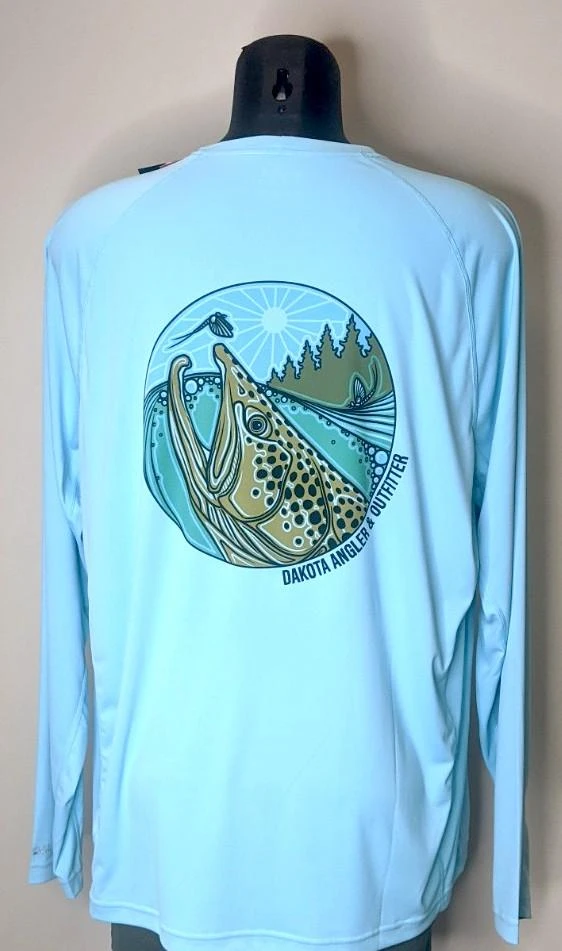 Simms Men's Solarflex Crewneck Brown Trout Rise Logo - Image 4